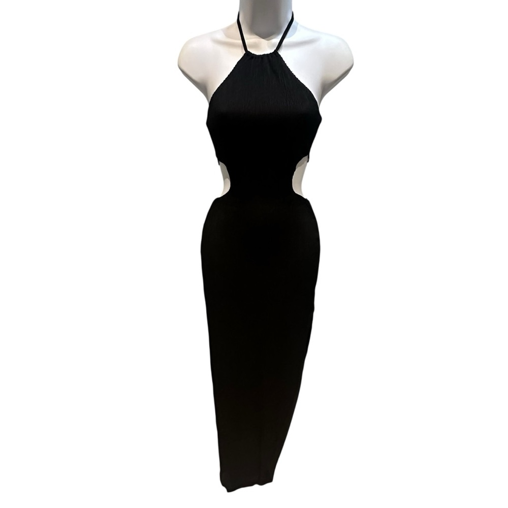 Revolve x Rumer Willow Cut Out Halter Maxi Dress Black XS New with Tag